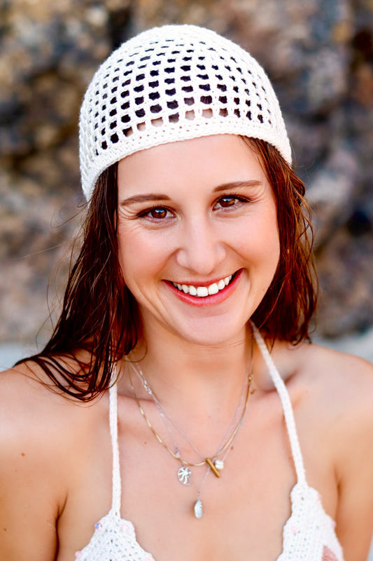 Moon Crochet Mesh Skull Cap