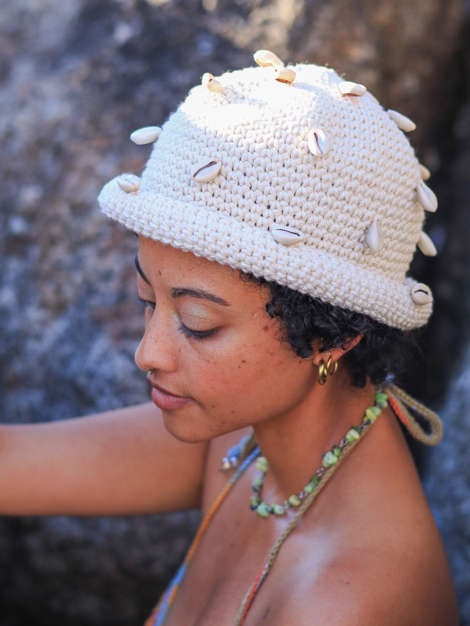 Cowrie Tide Crochet Bucket Hat - HippyFish