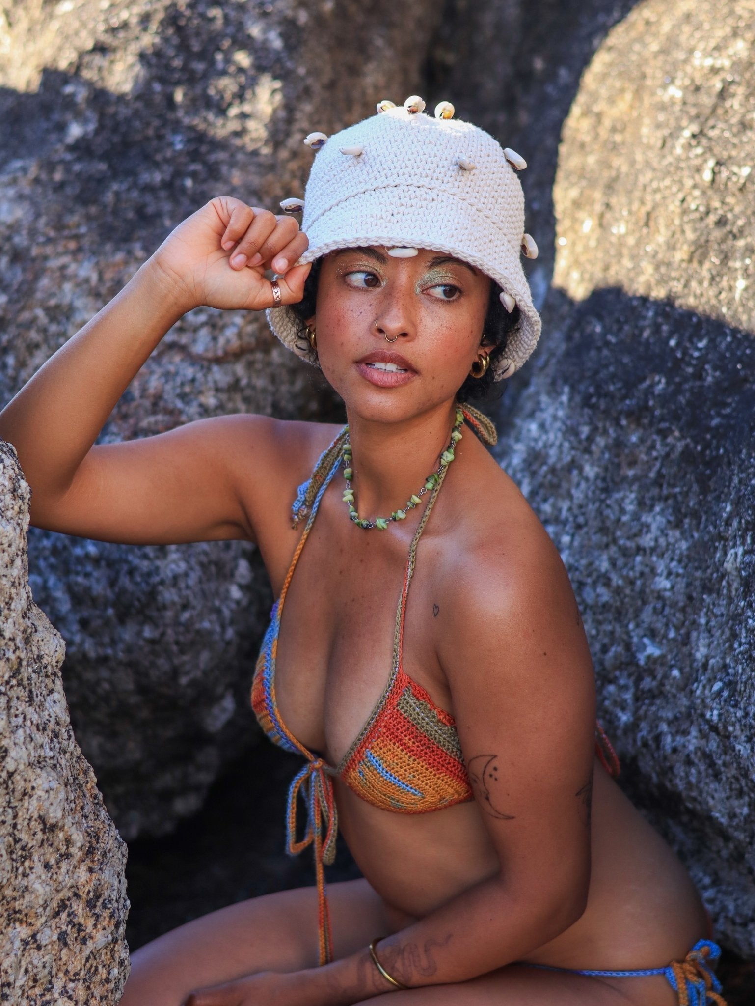 Cowrie Tide Crochet Bucket Hat - HippyFish