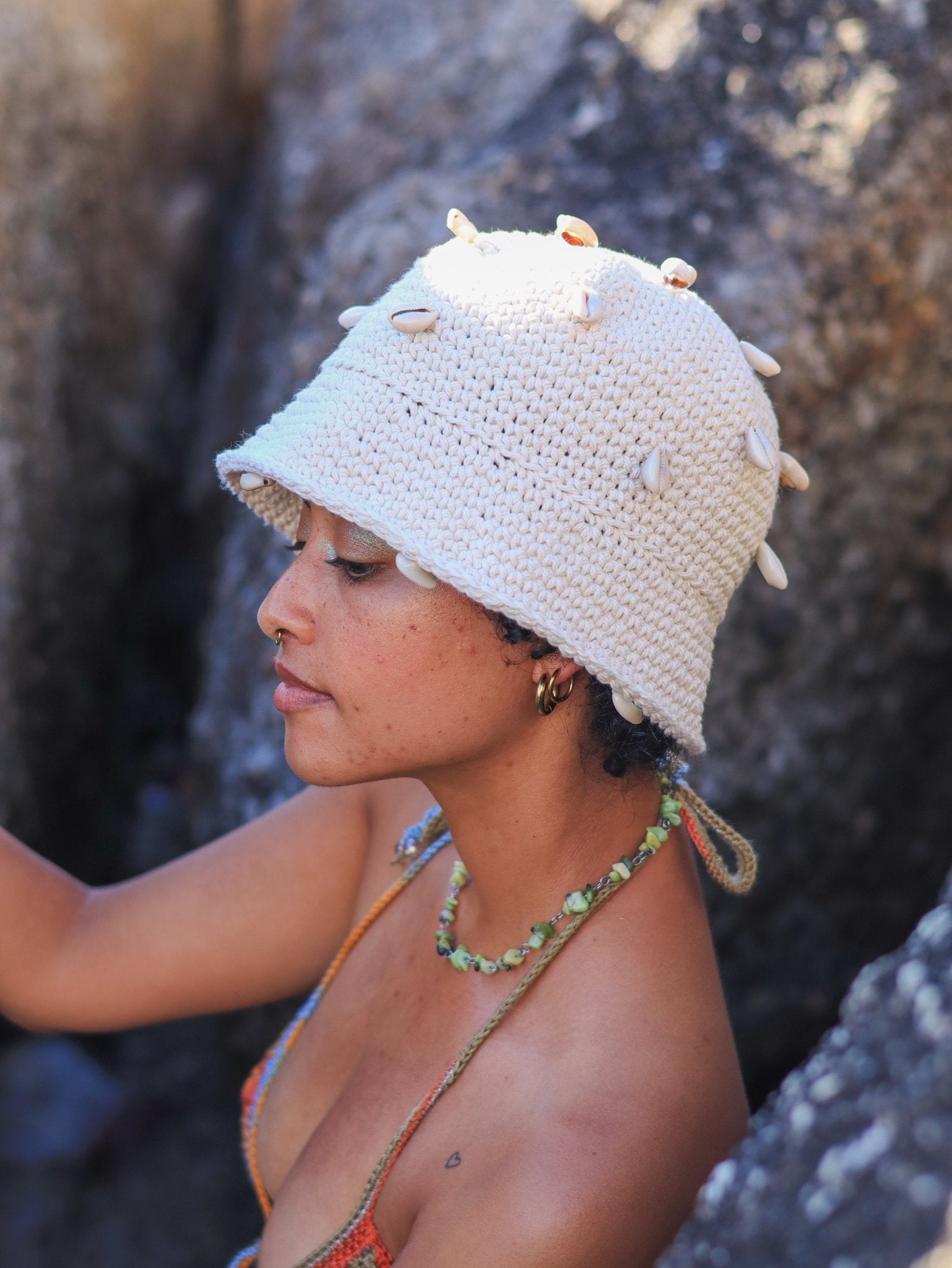 Cowrie Tide Crochet Bucket Hat - HippyFish