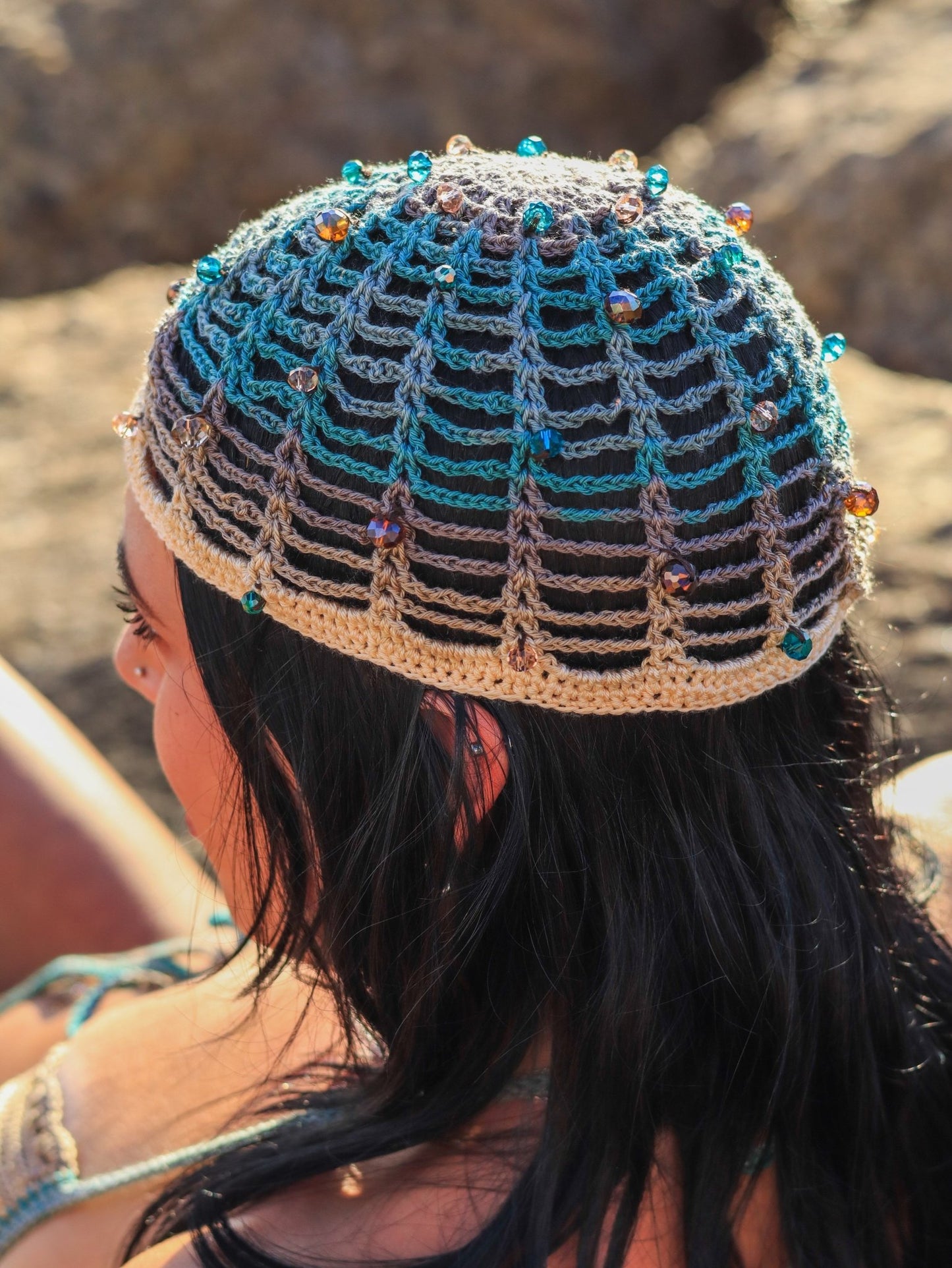 Crochet Mesh Skull Cap - HippyFish